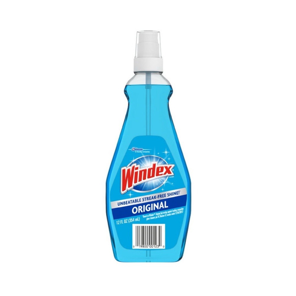 Vintage 1994 Windex Glass Cleaner Ammonia D 12oz Original Spray Bottle Blue